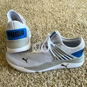New! Puma Future Pacer Trainers #384839-07 Gray/Blue with Black/White Men Sz 12